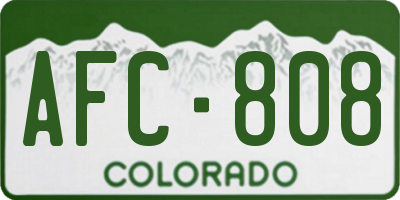 CO license plate AFC808