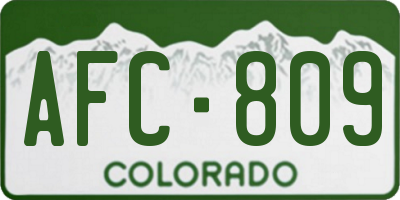 CO license plate AFC809