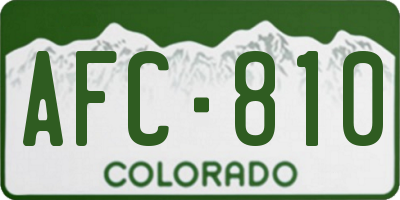 CO license plate AFC810