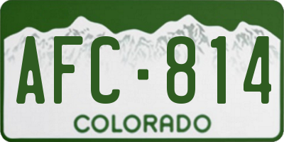 CO license plate AFC814