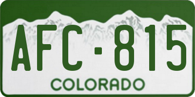CO license plate AFC815