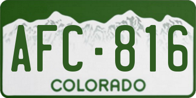 CO license plate AFC816