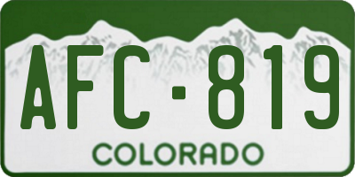 CO license plate AFC819