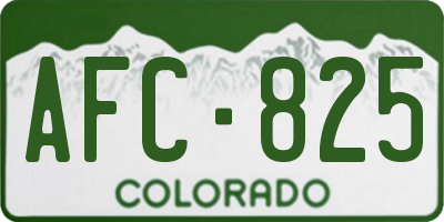 CO license plate AFC825