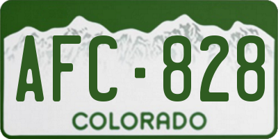 CO license plate AFC828