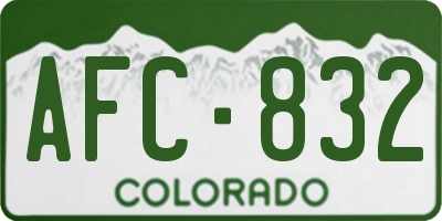 CO license plate AFC832