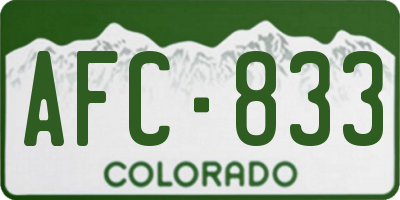 CO license plate AFC833