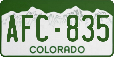 CO license plate AFC835