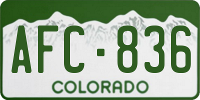 CO license plate AFC836