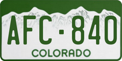 CO license plate AFC840