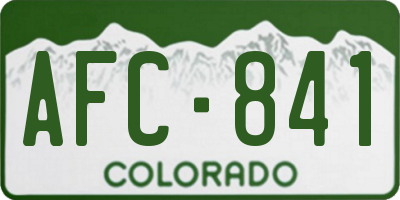 CO license plate AFC841