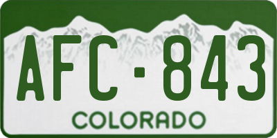 CO license plate AFC843