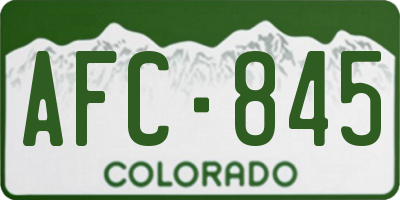 CO license plate AFC845