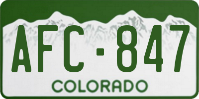 CO license plate AFC847