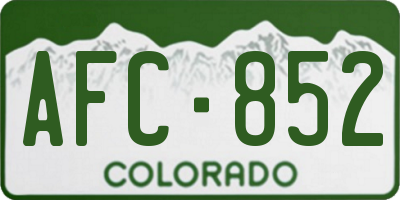 CO license plate AFC852