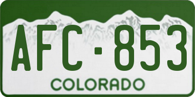 CO license plate AFC853