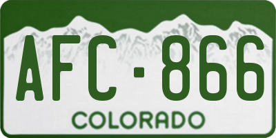 CO license plate AFC866