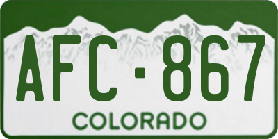 CO license plate AFC867