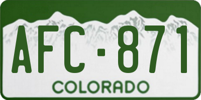 CO license plate AFC871