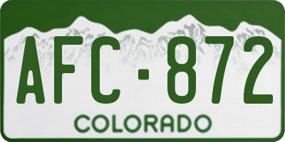 CO license plate AFC872