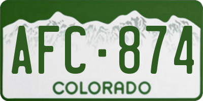 CO license plate AFC874