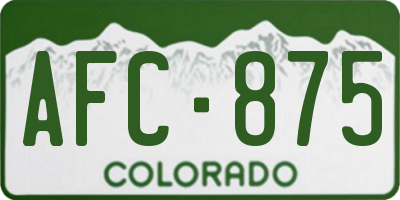 CO license plate AFC875