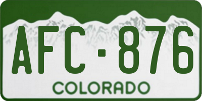 CO license plate AFC876