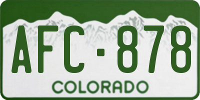 CO license plate AFC878
