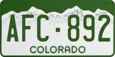 CO license plate AFC892