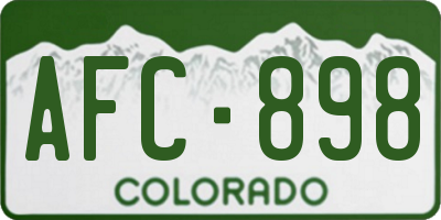 CO license plate AFC898