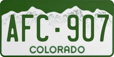 CO license plate AFC907