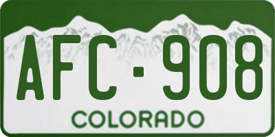 CO license plate AFC908
