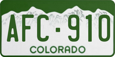 CO license plate AFC910