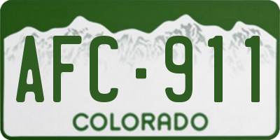 CO license plate AFC911