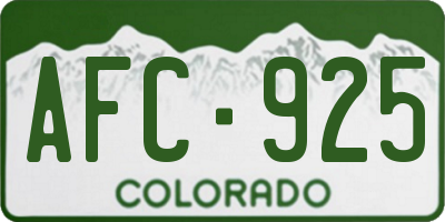 CO license plate AFC925
