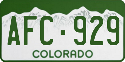 CO license plate AFC929