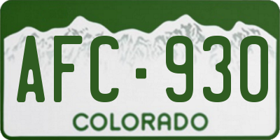 CO license plate AFC930