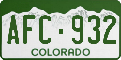 CO license plate AFC932