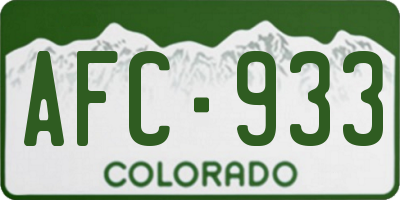 CO license plate AFC933