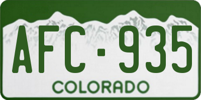 CO license plate AFC935