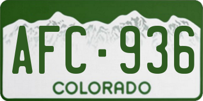 CO license plate AFC936