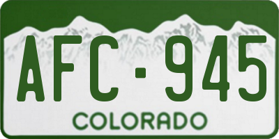 CO license plate AFC945
