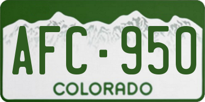 CO license plate AFC950