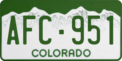 CO license plate AFC951