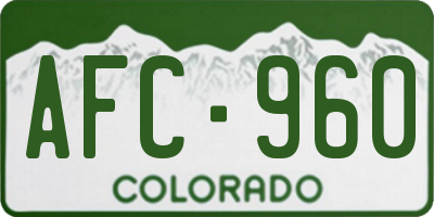 CO license plate AFC960