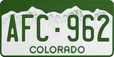 CO license plate AFC962