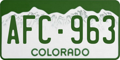 CO license plate AFC963