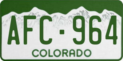 CO license plate AFC964