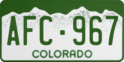 CO license plate AFC967