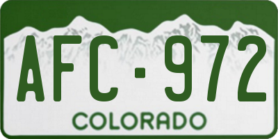 CO license plate AFC972